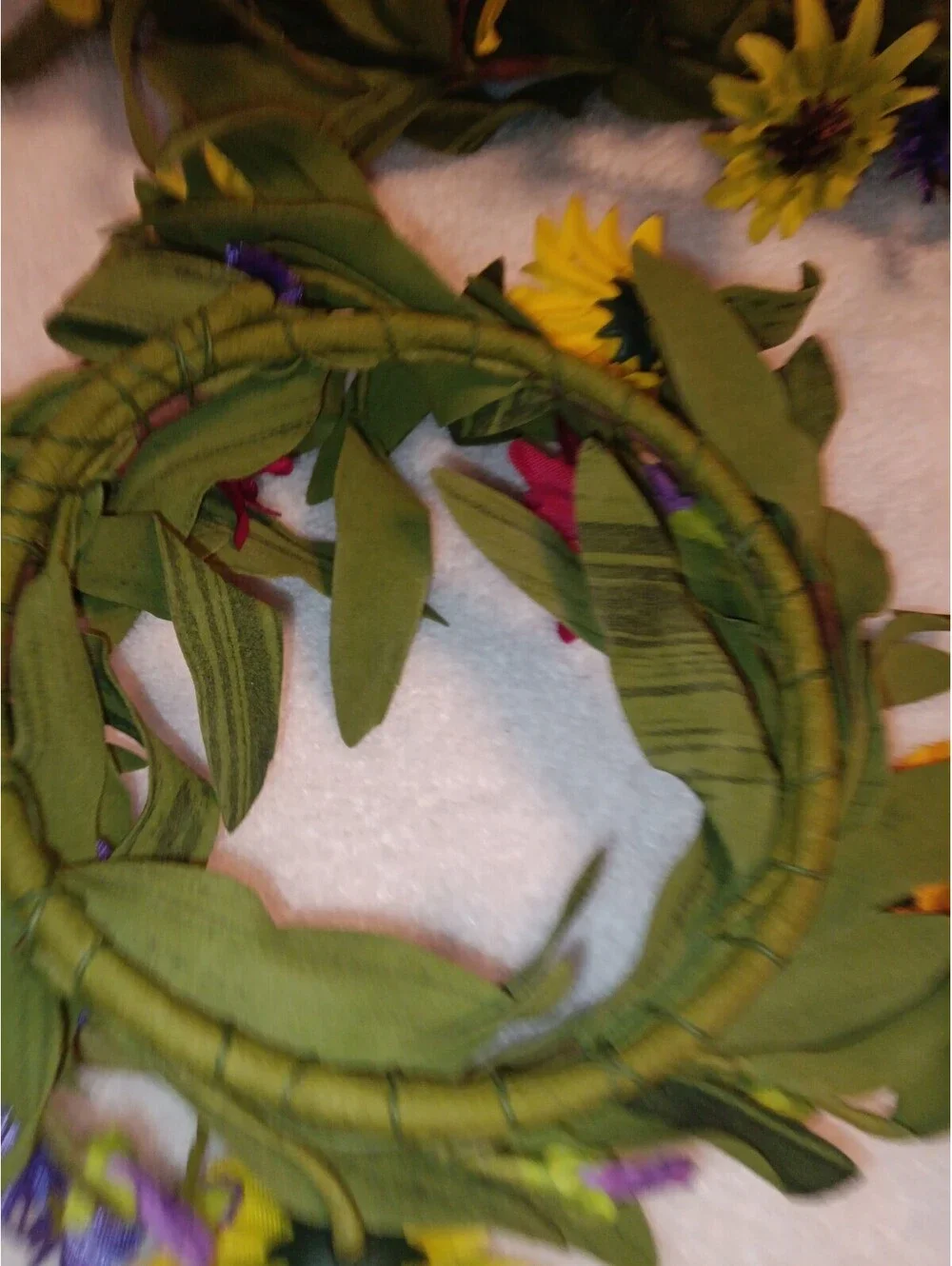 5pc Artificial Wildflower Centerpiece Wreath Candle Rings And Candlestick Rings